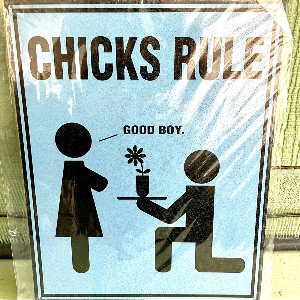 NEW Chicks Rule Metal Sign